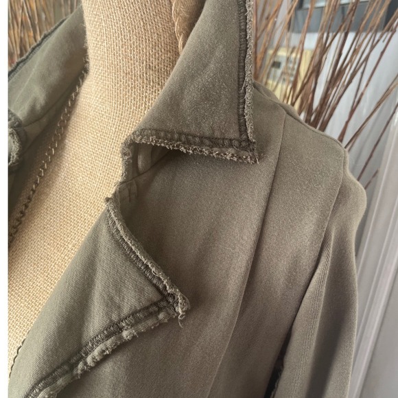 Green Dragon Trench Military Style Double Breasted Army Green Studded Star SizeL - Picture 11 of 16